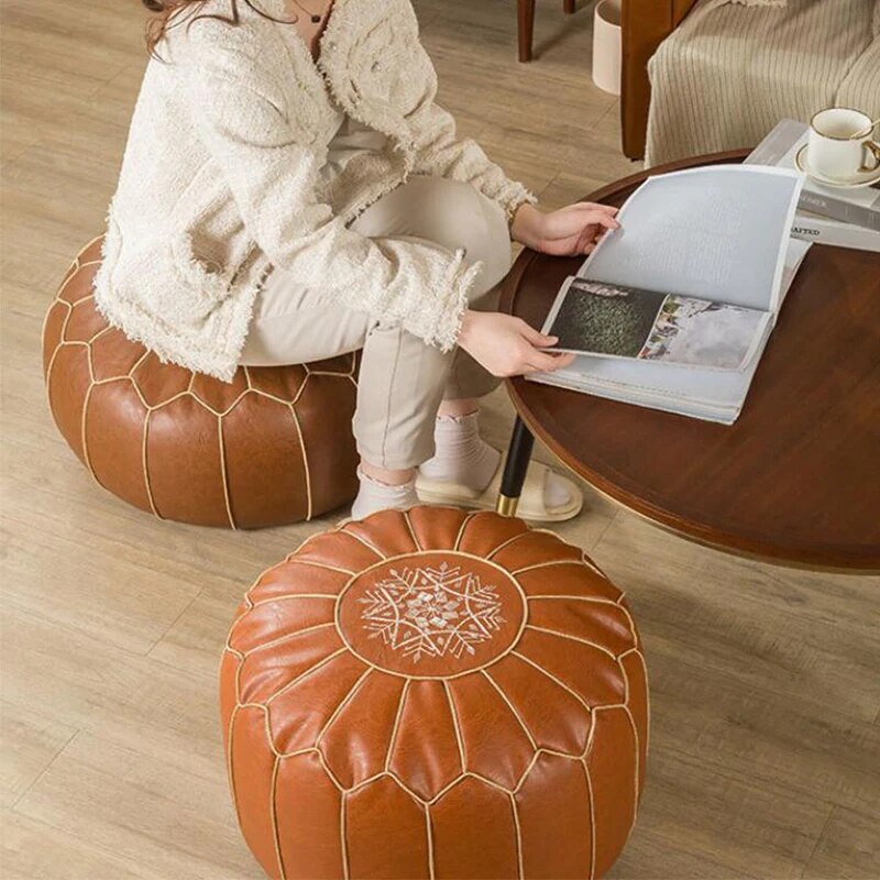 Moroccan Pouf ® - Leather style