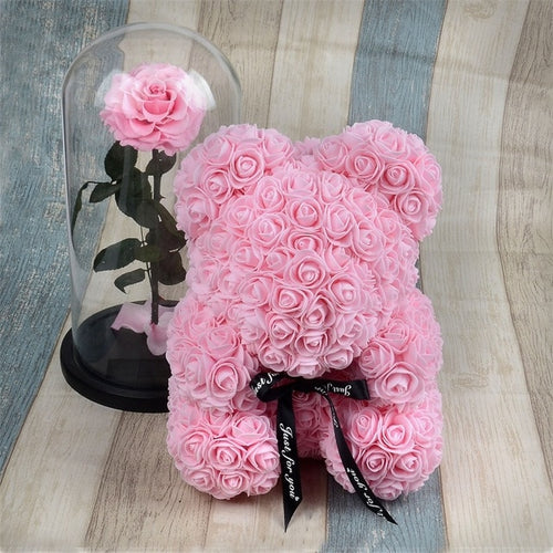 Load image into Gallery viewer, Rose Bear Foam Teddy Bear
