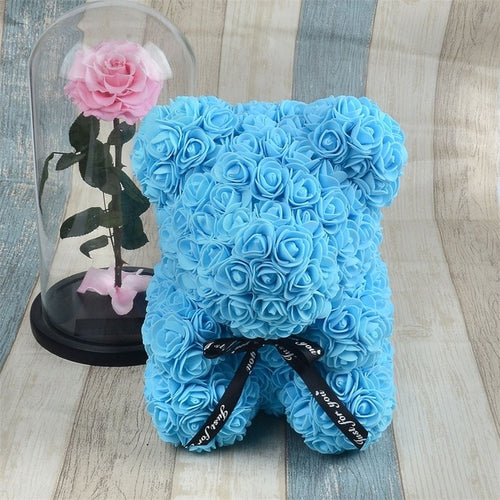 Load image into Gallery viewer, Rose Bear Foam Teddy Bear
