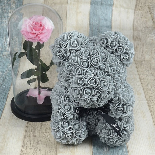 Load image into Gallery viewer, Rose Bear Foam Teddy Bear
