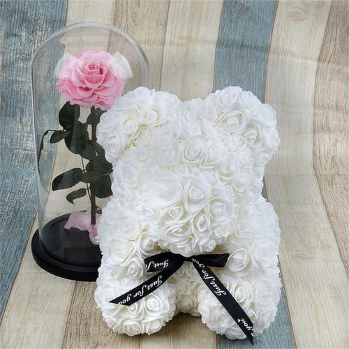 Load image into Gallery viewer, Rose Bear Foam Teddy Bear
